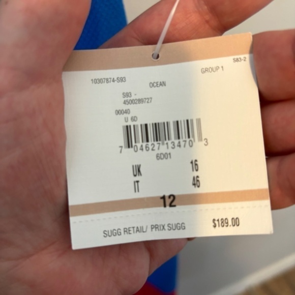 Anne Klein Women's Blue Sheath Midi Dress Striped Red w/ Black, NWT Size 12 - Picture 10 of 10